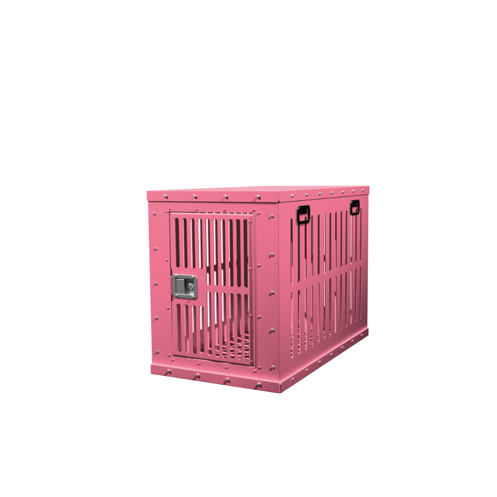Pink plastic dog clearance crate